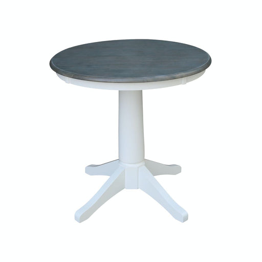 John Thomas Dining Essentials 30'' Pedestal Table in Heather Gray/ White image