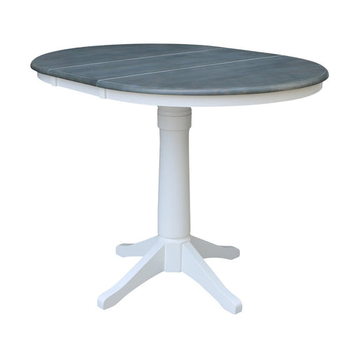 John Thomas Dining Essentials Round Extension Table in Heather Gray/ White;T08-27B;T05-6B. image