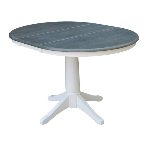 John Thomas Dining Essentials Round Extension Table in Heather Gray/ White image