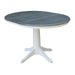 John Thomas Dining Essentials Round Extension Table in Heather Gray/ White image