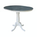 John Thomas Dining Essentials Round Extension Table in Heather Gray/ White;T05-30B;T05-6B image