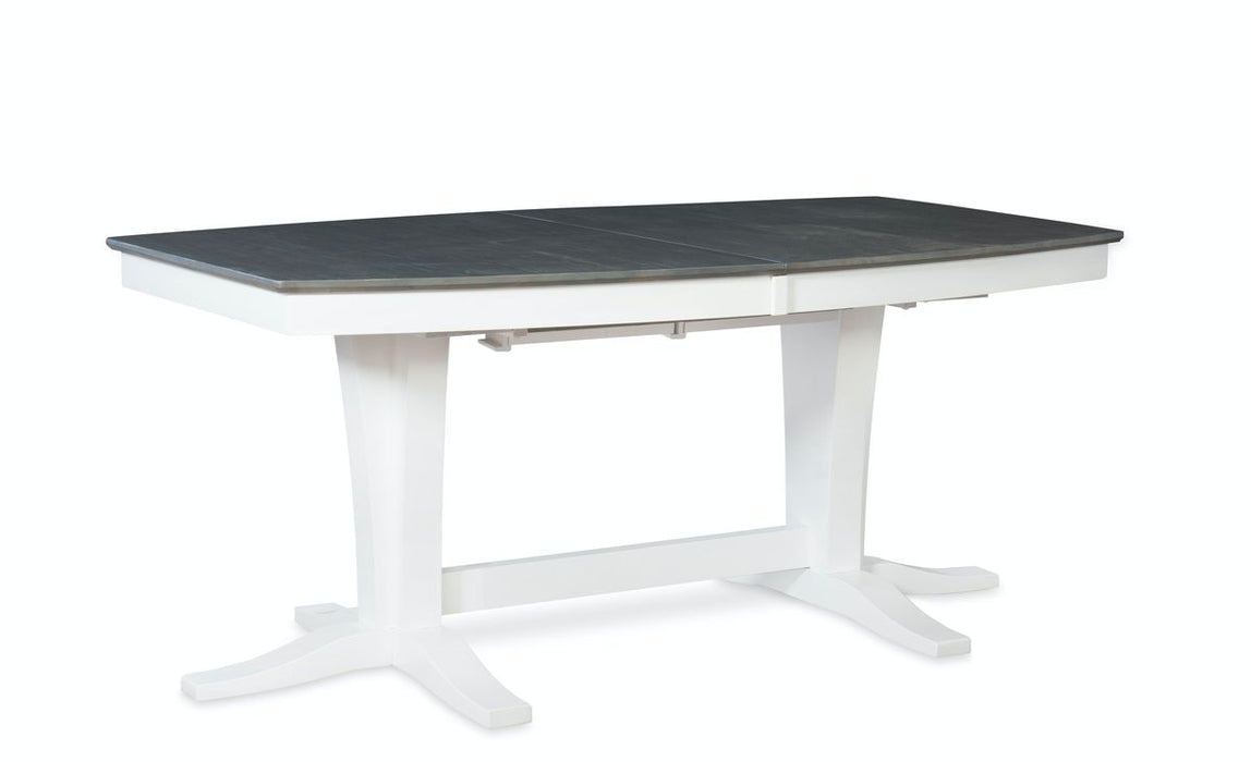 John Thomas Cosmopolitan Milano Double Pedestal Extension Table in Heather Gray & White image