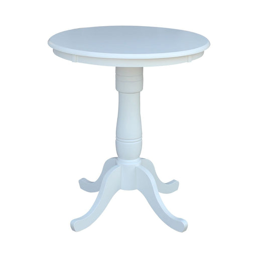 John Thomas Dining Essentials 30'' Pedestal Table in Pure White;T08-30B;T08-6B image