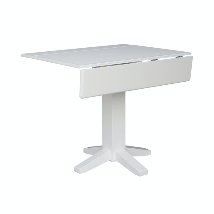 John Thomas Dining Essentials Square Dropleaf Pedestal Table in Pure White image