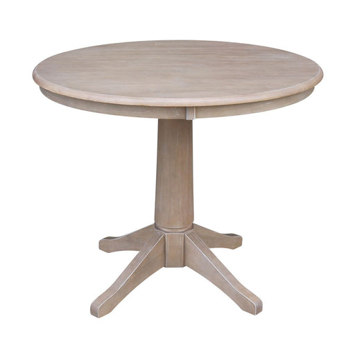 John Thomas Dining Essentials 36'' Pedestal Table in Taupe Gray image