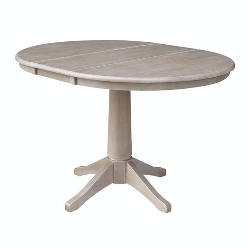 John Thomas Dining Essentials Round Extension Table in Taupe Gray image