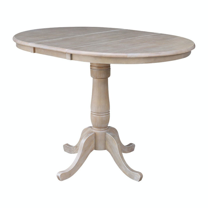 John Thomas Dining Essentials Round Extension Table in Taupe Gray;T09-30B;T09-6B image
