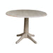 John Thomas Dining Essentials Round Dropleaf Pedestal Table in Taupe Gray image