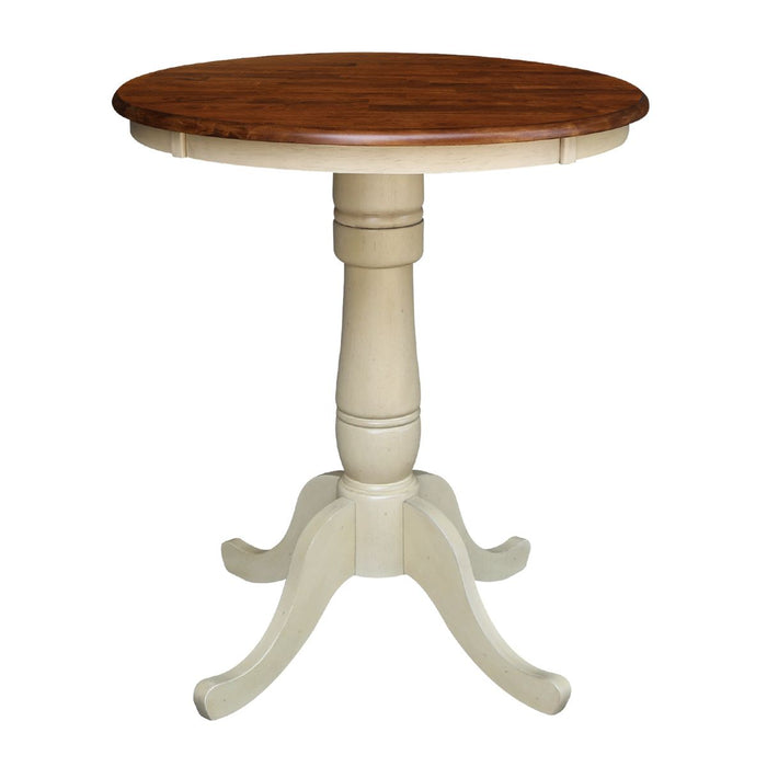 John Thomas Dining Essentials 30'' Pedestal Espresso/Almond;T121-30B;T121-6B image