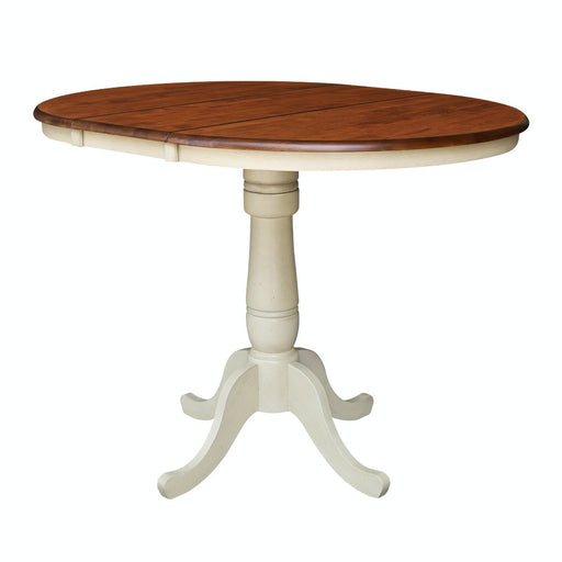 John Thomas Dining Essentials Round Extension Table in espresso/Almond;T121-30B;T121-6B image