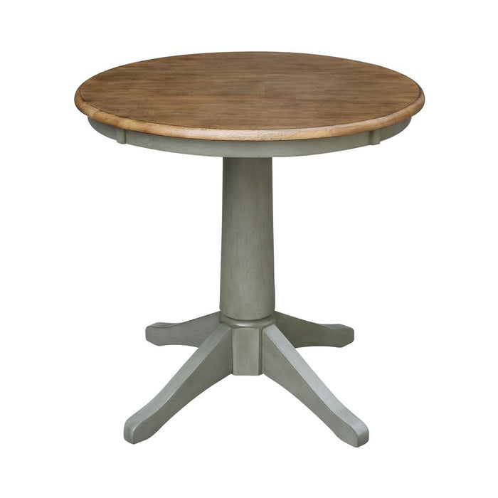 John Thomas Dining Essentials 30'' Pedestal Table in Hickory/Stone image