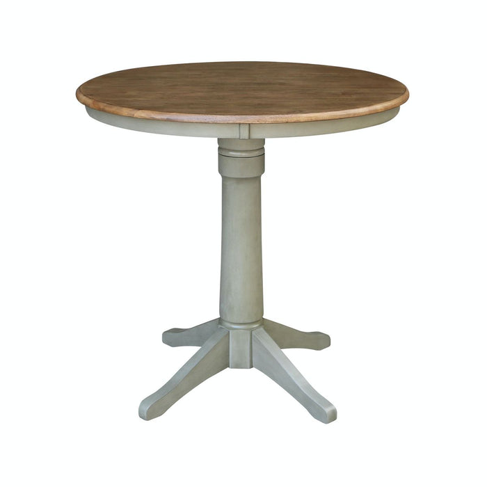 John Thomas Dining Essentials 36'' Pedestal Table in Hickory / Stone image