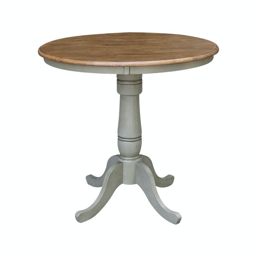 John Thomas Dining Essentials 36'' Pedestal Table in Hickory / Stone image