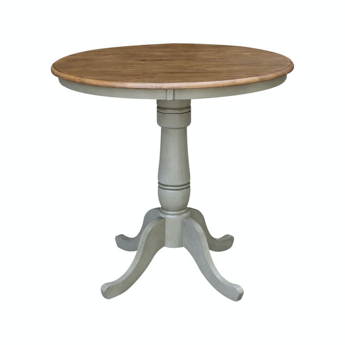 John Thomas Dining Essentials 36'' Pedestal Table in Hickory / Stone image