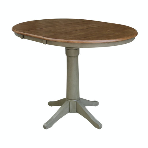 John Thomas Dining Essentials Round Extension Table in Hickory/Stone image