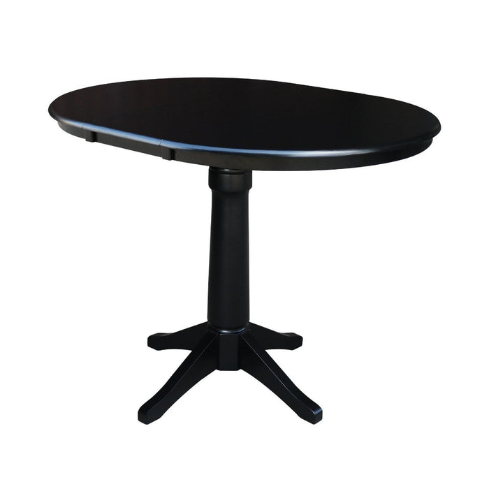 John Thomas Dining Essentials Round Extension Table in Black image