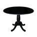 John Thomas Dining Essentials Round Dropleaf Pedestal Table in Black image