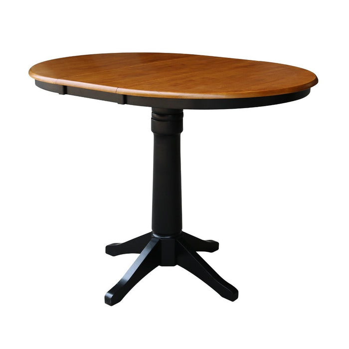 John Thomas Dining Essentials Round Extension Table in Cherry/Black image
