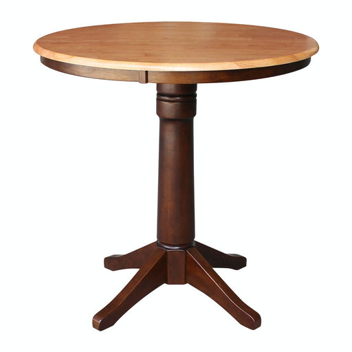 John Thomas Dining Essentials 36'' Pedestal Table in Cinnamon / Espresso image