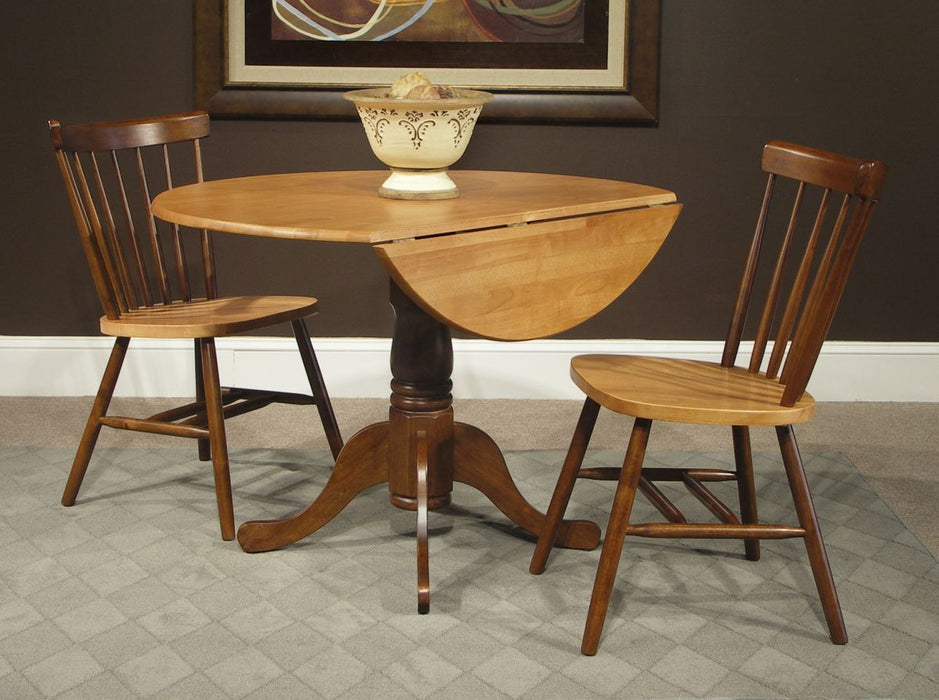 John Thomas Furniture Dining Essentials 42" Dropleaf Round Table in Cinnamon/Espresso image