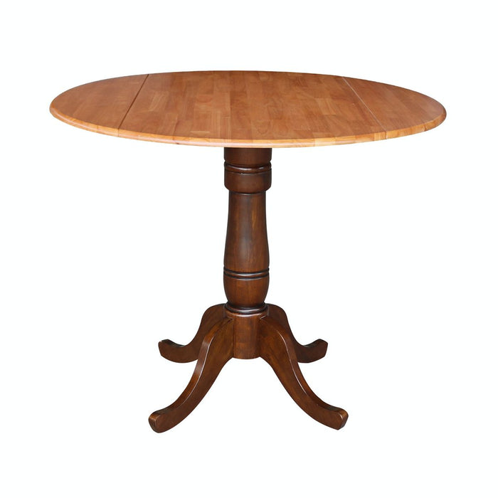 John Thomas Dining Essentials Round Dropleaf Pedestal Table in Cinnamon / Espresso image