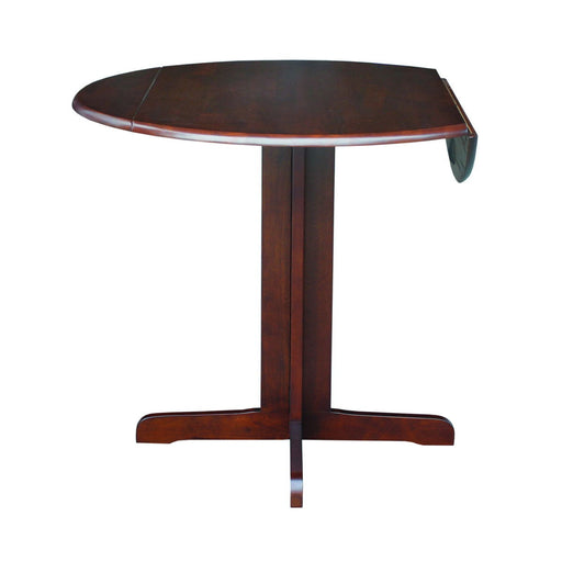John Thomas Dining Essentials Round Dropleaf Pedestal Table in Espresso image
