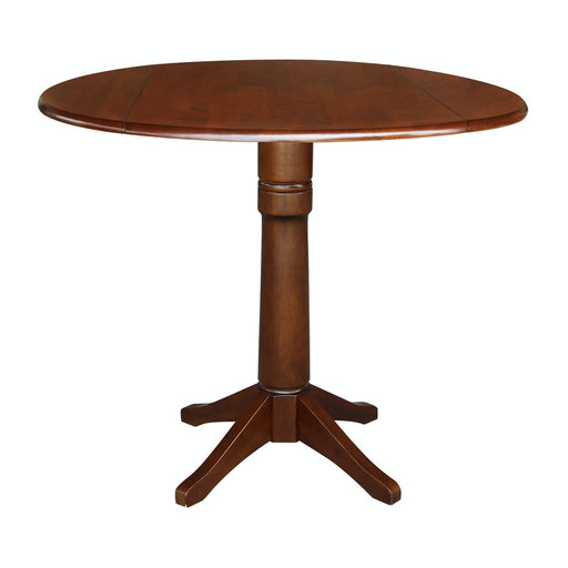 John Thomas Dining Essentials Round Dropleaf Pedestal Table in Espresso image