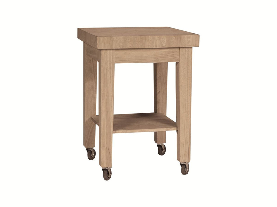 John Thomas Unfinished Castored Kitchen Work Center - Real Butcher Top image