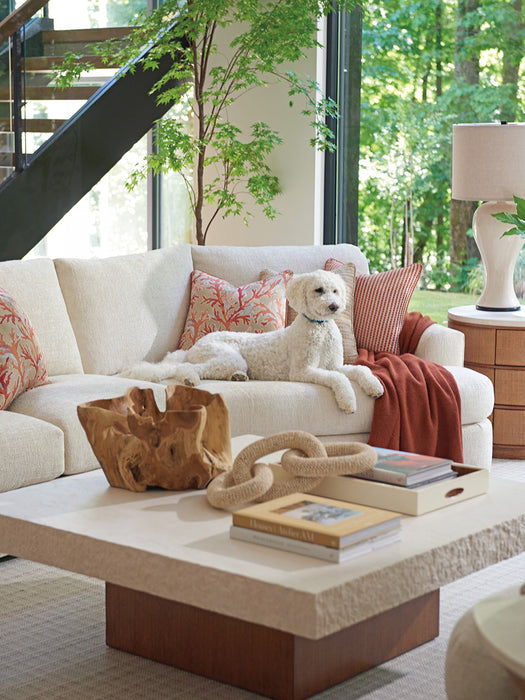 Tommy Bahama Palm Desert Shadow Mountain Square Cocktail Table in Tan