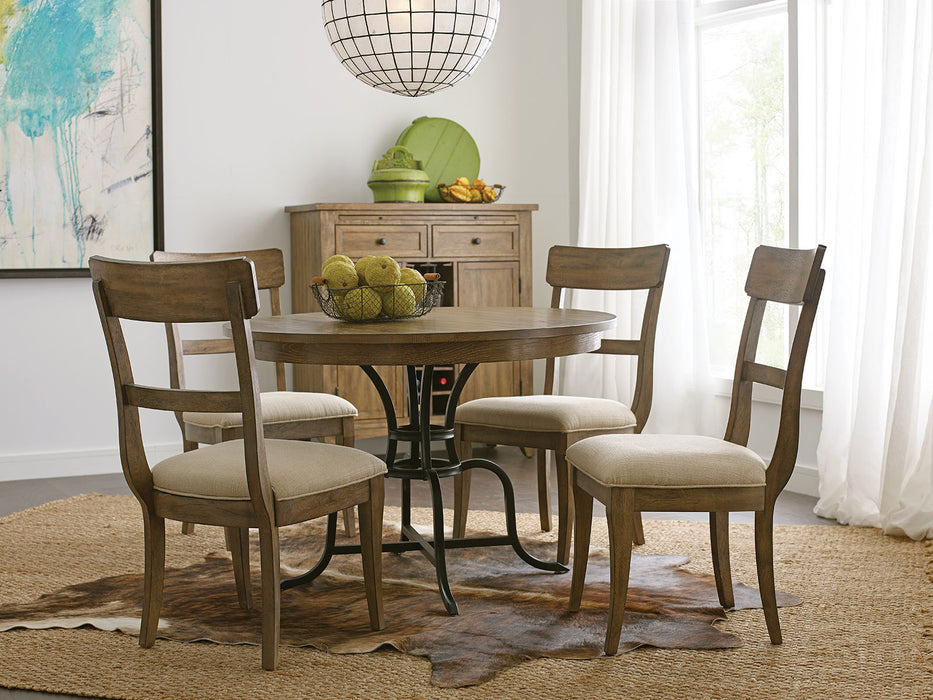 Kincaid The Nook 54" Round Dining Table with Metal Base in Brushed Oak