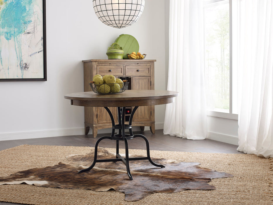 Kincaid The Nook 54" Round Dining Table with Metal Base in Brushed Oak
