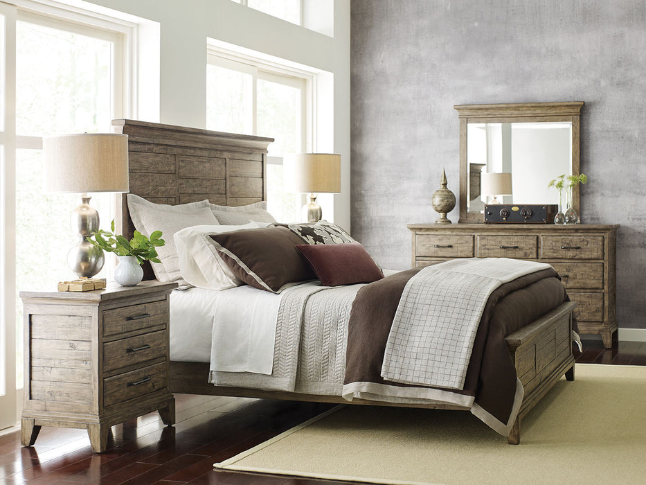 Kincaid Plank Road Jessup King Panel Bed in StoneP
