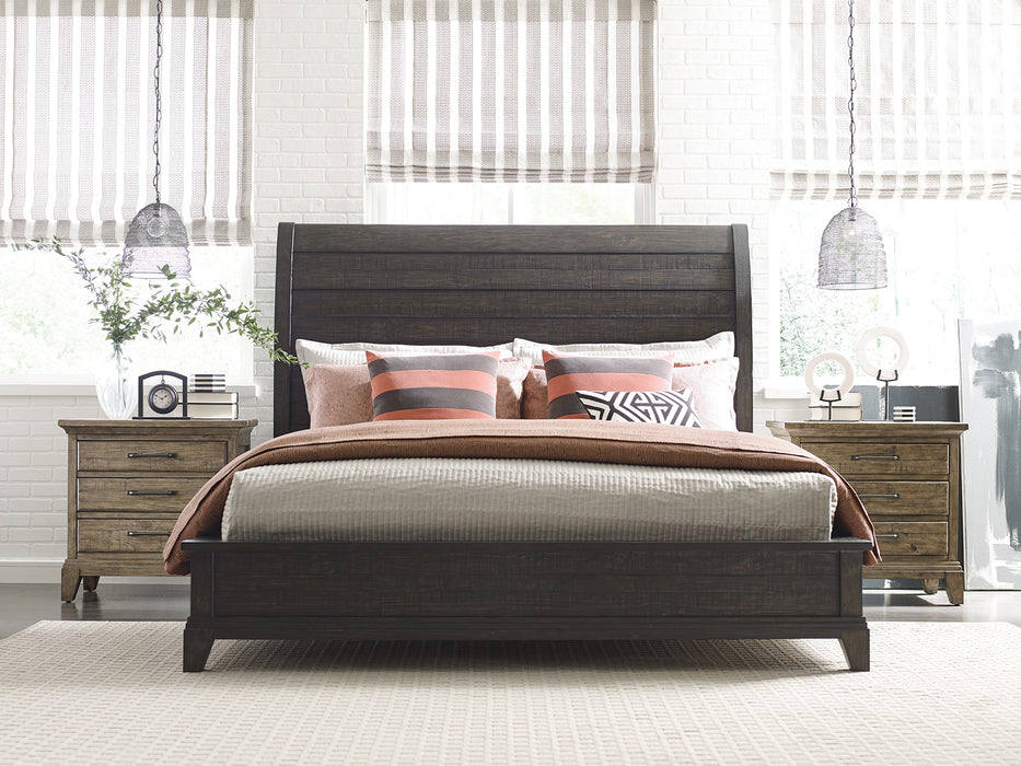 Kincaid Plank Road Eastburn Queen Sleigh Bed in CharcoalP