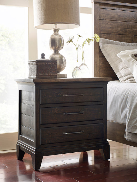 Kincaid Plank Road Blair 3 Drawer Nightstand in Charcoal