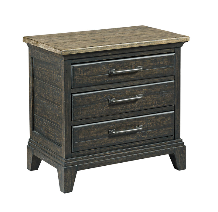 Kincaid Plank Road Blair 3 Drawer Nightstand in Charcoal