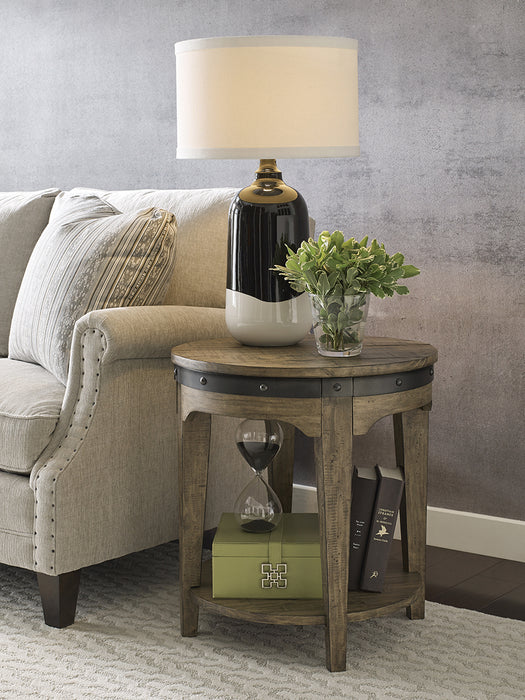 Kincaid Plank Road Artisans Round End Table in Stone