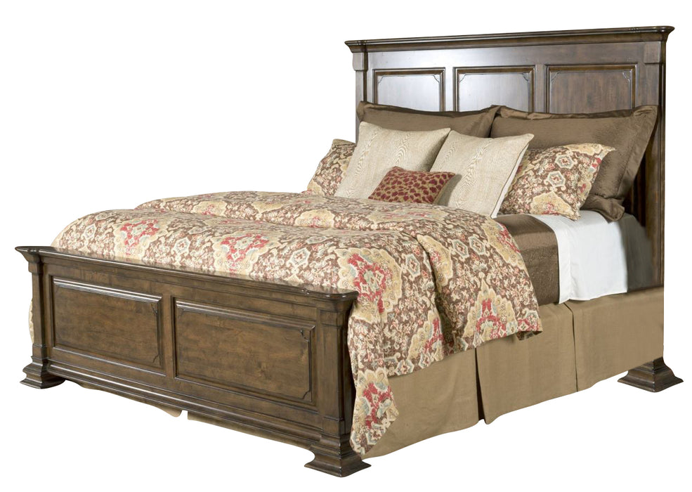 Kincaid Portolone Monteri Queen Panel Bed in Rich Truffle