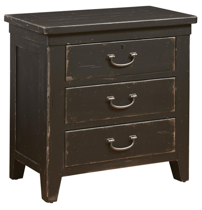 Kincaid Furniture Mill House Beale 3 Drawer Nightstand in Anvil