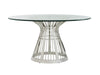 Lexington Ariana Riviera Stainless Center Table w/ 72" Glass Top in Platinum-72C image