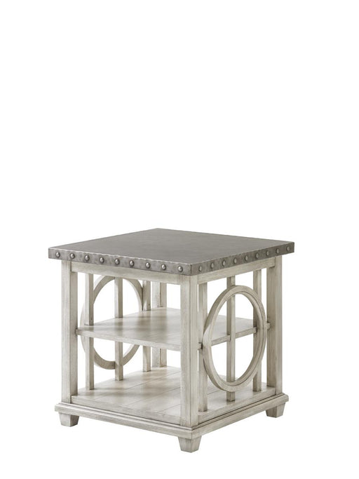 Lexington Oyster Bay Lewiston Square Lamp Table in Light Oyster Shell image