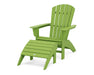 POLYWOOD Nautical Curveback Adirondack Chair 2-Piece Set with Ottoman in Lime image