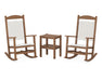POLYWOOD Presidential Woven Rocker 3-Piece Set in Teak / White Loom image