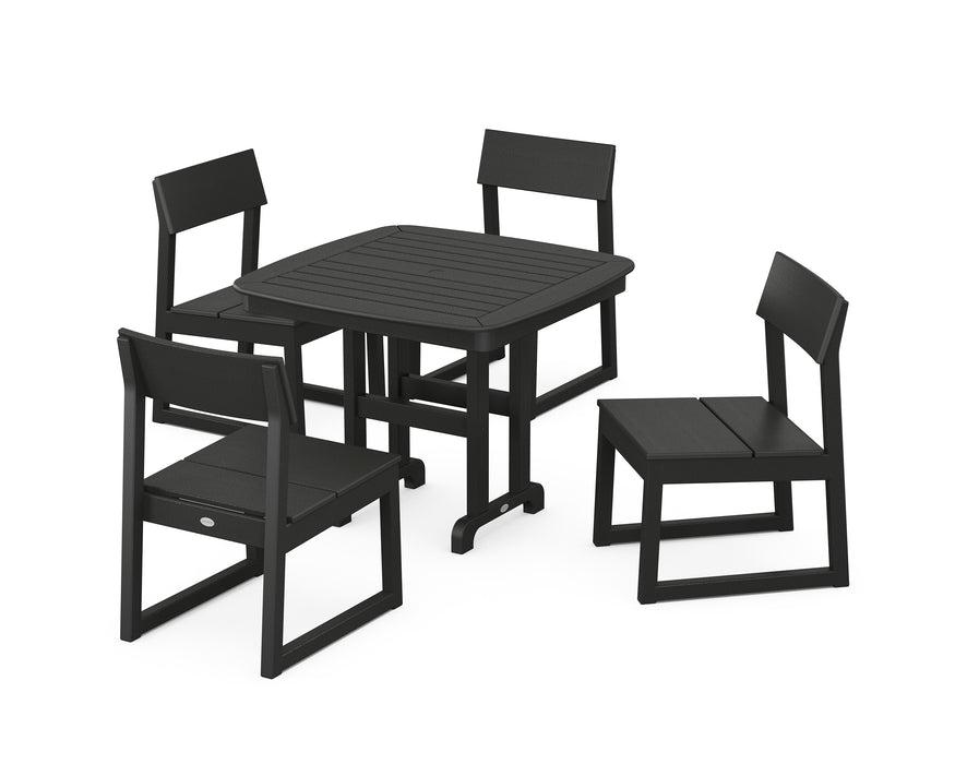 POLYWOOD EDGE Side Chair 5-Piece Dining Set in Black image