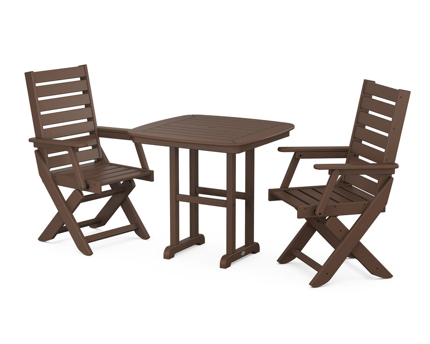 POLYWOOD Captain 3-Piece Dining Set in Mahogany