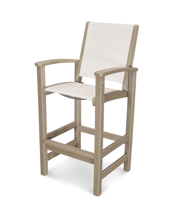 POLYWOOD Coastal Bar Chair in Vintage Sahara / Parchment Sling image