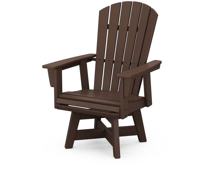 POLYWOOD Nautical Curveback Adirondack Swivel Dining Chair in Mahogany image