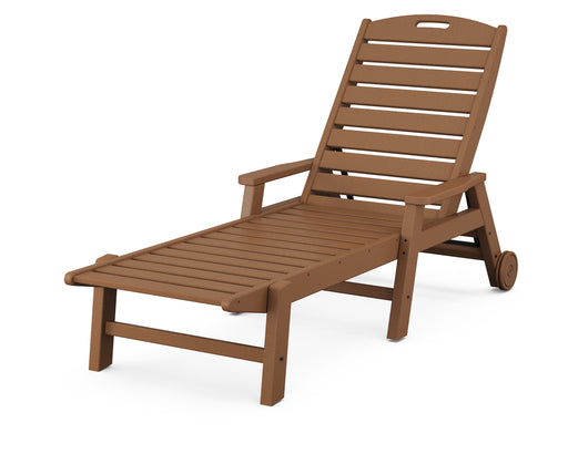POLYWOOD Nautical Chaise with Arms & Wheels in Teak image