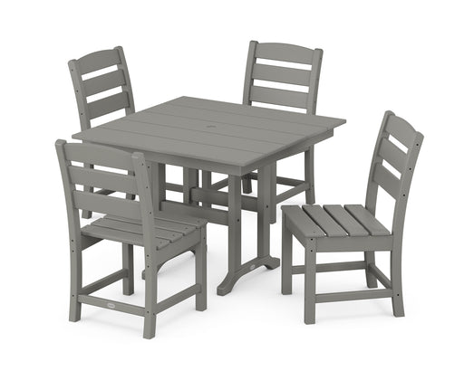 POLYWOOD Lakeside Side Chair 5-Piece Farmhouse Dining Set in Slate Grey image