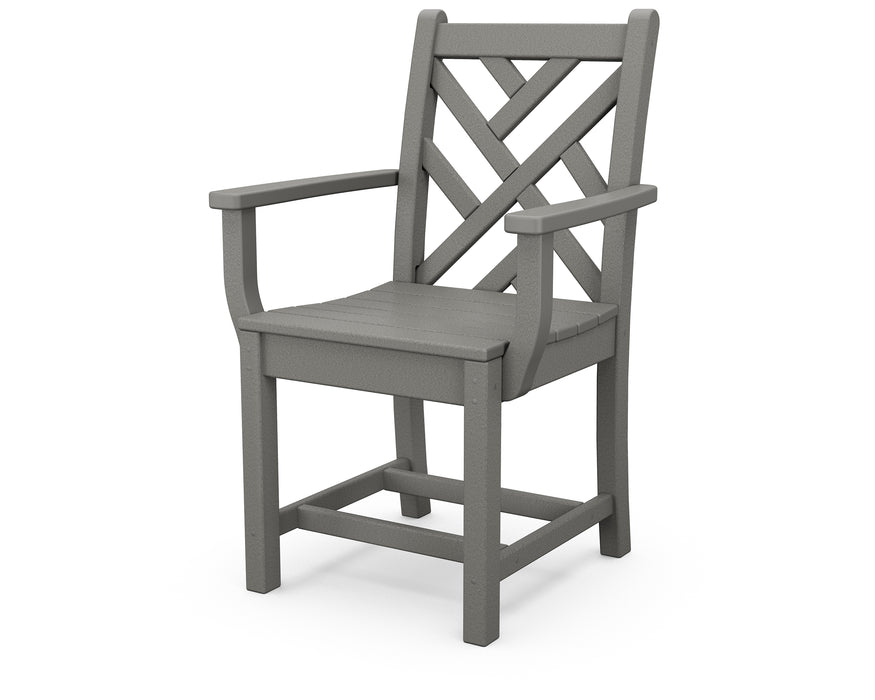 POLYWOOD Chippendale Dining Arm Chair in Slate Grey