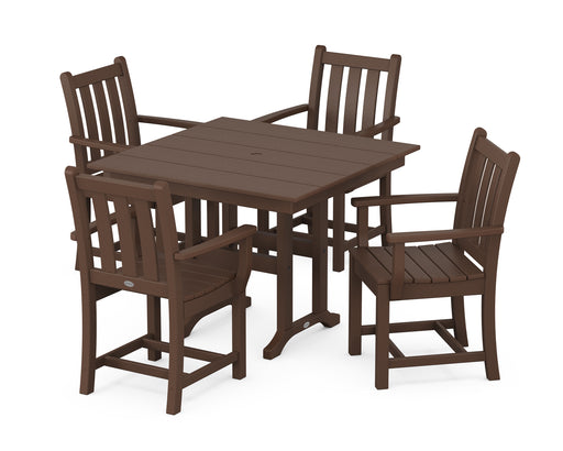 POLYWOOD Traditional Garden 5-Piece Farmhouse Dining Set in Mahogany image